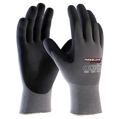 6 Pairs MaxGlove Ultimate Gloves 15 Nitrile Foam  Breathable & Light Size 10 • £13.99