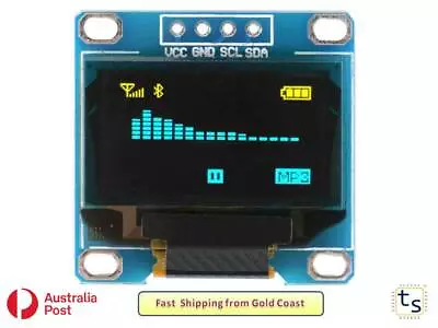 0.96 Inch Yellow-Blue I2C IIC OLED LCD Module 4pin • $10.95
