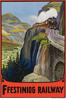 VINTAGE Train POSTER Ffestiniog Railway Blaenau Station N. Wales Art PRINT A3 A4 • £9.99