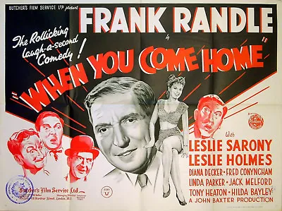 £850 • Buy WHEN YOU COME HOME 1947 Frank Randle Leslie Sarony Diana Decker UK QUAD POSTER