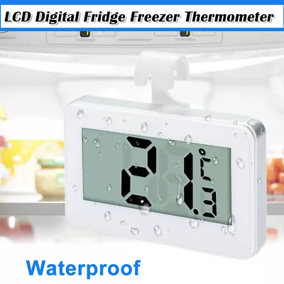 2x LCD Digital Fridge Freezer Thermometer Cooking Kitchen Hook Magnet Waterproof • $14.55