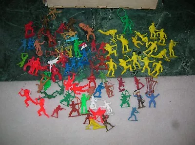 Vintage Plastic Cowboys Indians Toy Figures - 77 Total - Timmee - Marx • $12