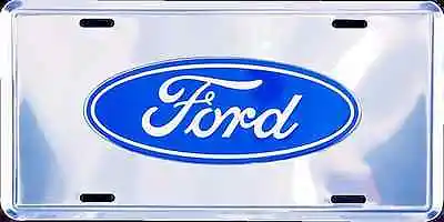 Ford Logo Chrome Car Truck Tag License Plate Metal Embossed Sign Man Cave • $12.97
