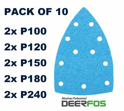 £8.95 • Buy Sanding Sheets Pads Delta For Bosch 100x150mm Sandpaper P100- P240  PACK OF 10