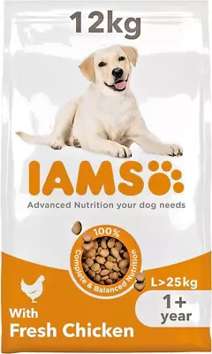 IAMS Complete Dry Dog Food For Adult 1+ Large Breeds With Lamb 12 Kg • £23.99