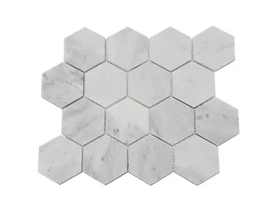 Carrara White Marble Mosaic Tile Hexagon Tiel Natural Stone Bath Shower Tile • $5.41