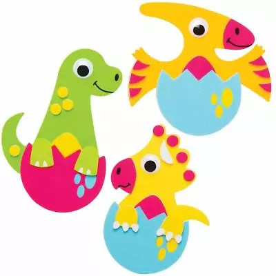 4 DINOSAUR EGG MIX & MATCH MAGNET KIT FOAM Kids Craft DECORATION Gift ACTIVITY  • £3.99