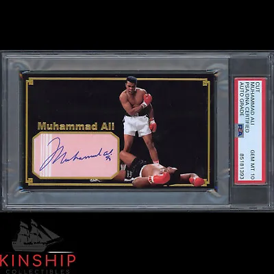 Muhammad Ali Signed Cut 3x5 Custom Card PSA DNA Slab Boxing Auto 10 C2631 • $649