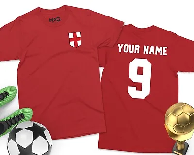 Personalised England Football T-shirt Custom Name Number Kids Adult Kit Shirt • £14.49