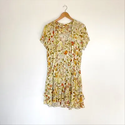 $65 • Buy Spell Sayulita Mini Dress Sunflower Yellow Short Sleeve Play Dress Size M