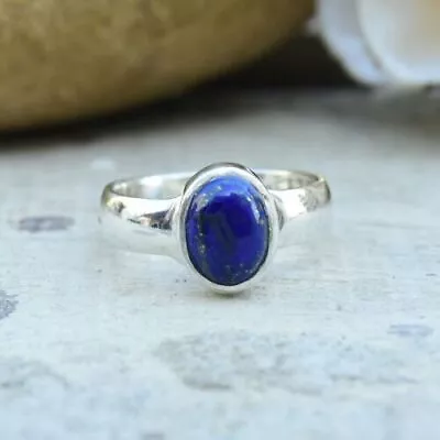 925 Sterling Silver Lapis Lazuli Gemstone Handmade Wedding Ring All Size S228 • $11.66