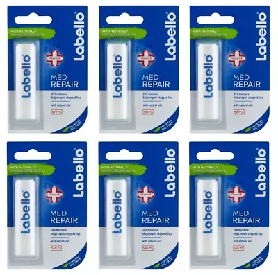 6x Labello Liposan Med Repair Caring Lip Balm 6x5.5 Ml Nivea FREE SHIPPING • £32.11