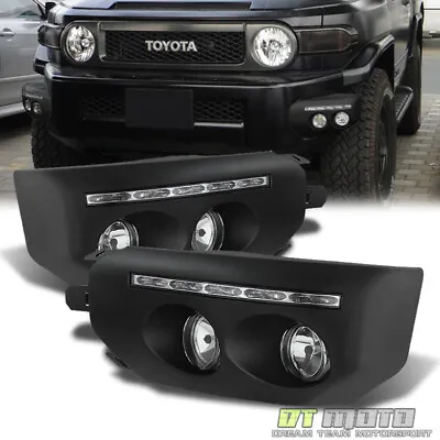 For 2007-2014 Toyota Fj Cruiser Black Bumper Fog Lights LED DRL Driving Lamps • $99.99