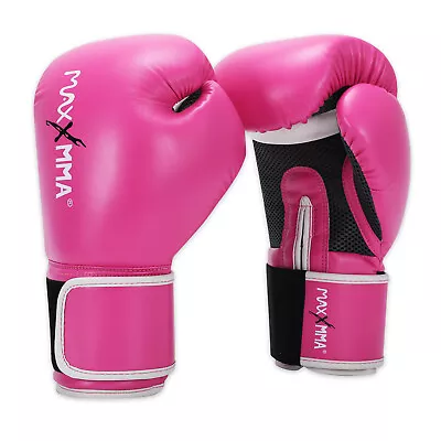 MaxxMMA Pro Style Boxing Gloves 10 Oz Pink - Boxing Punching MMA Training  • $22.99