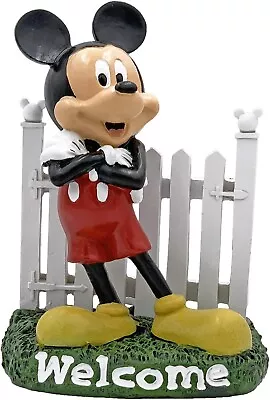 Disney Mickey Mouse Welcome Gate Everyday Outdoor Garden Statue 7in Figure New • $27.77