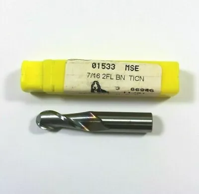 Bassett #01533 7/16 2FL BN TICN Carbide End Mill Brand New • $12.06