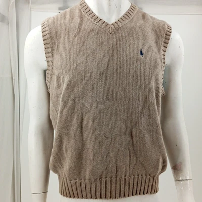 $20.99 • Buy Polo By Ralph Lauren Mens Brown V Neck Sleeveless Vest Sweater Size Large