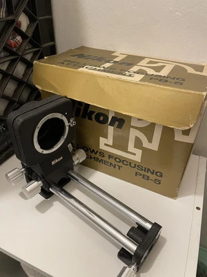 $150 • Buy Nikon PB-5 Bellows Focusing Attachment With Box And Slide Copying Adapter PS-4
