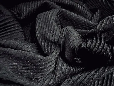 £3.99 • Buy Thermal Textured Rib Stretch Spandex Jersey Knit Fabric, Per Metre - Black