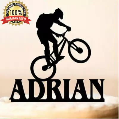 8 Colors Mountain Biking Personalized Bike Cake Topper Custom Name Birthday  • $23.33