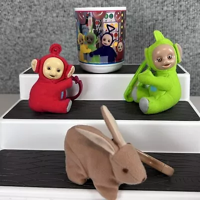 Teletubbies Plush Mini Clips Backpack Purse Po Dipsy Rabbit Plus Cup Lot 90s Y3K • $12.95