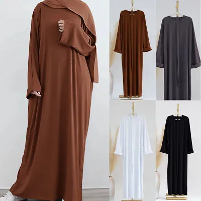Moroccan Kaftan Women Abaya Maxi Dress Robe Islamic Long Robe Dubai Ramadan • $39.04