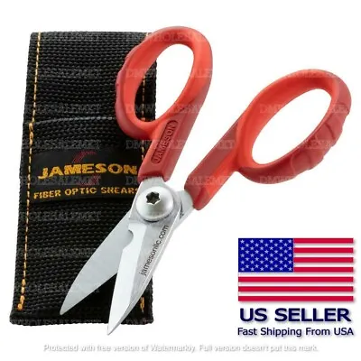 Jameson Fiber Optic Electrician Scissors Shears With Sheath Part 32-60 5-1/2 In. • $41.03