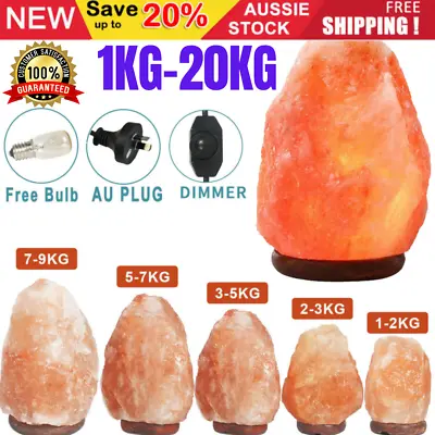 Himalayan Salt Lamp Natural Rock Shape Crystal Lamp Dimmer Switch Night Light AU • $12.76