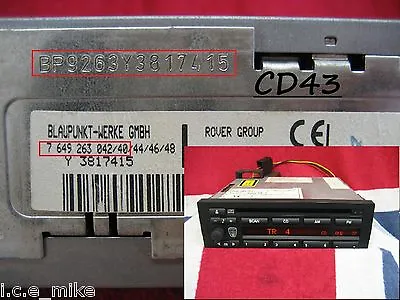 Bmw Business Blaupunkt Rover Cd23 Cd43 Radio Cd Player Decode Code Service 25 45 • £2.99