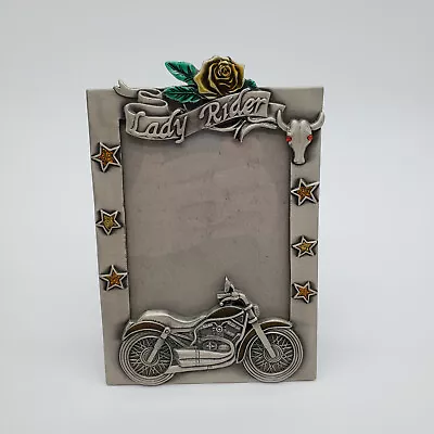Lady Rider Motorcycle Metal Picture Frame • $18.99