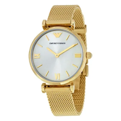 NEW Genuine EMPORIO ARMANI Gianni T 32mm Gold Mesh Steel Women's Watch AR1957 • $227