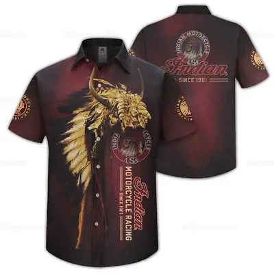 Motorcycle Indian Hawaiian Shirt Father Day Gift Size  S-5XL Free Shipping • $31.90
