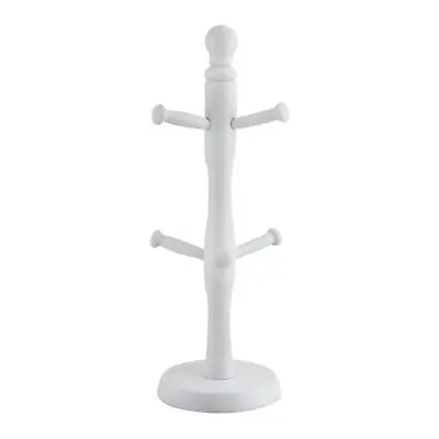 Apollo Mug Cup Tree Rack Holder Kitchen Beech Wood White Kitchen Countertop • £8.50