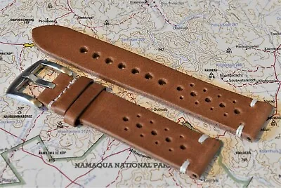 HANDMADE Italian Leather Rally Racing Watch Strap Quick Release 18-24mm • £10.95