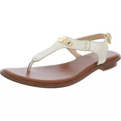 MICHAEL Michael Kors Womens MK Plate Gold Thong Sandals 7.5 Medium (BM) 3385 • $27.99