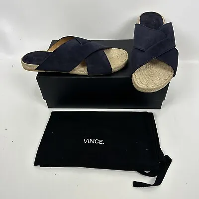 Vince Men’s Sandals Pete Coastal Size 11 M Blue Leather And Rope • $99.99