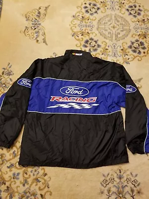 VTG Ford Racing Champions Athletic Jacket Coat Blue Mens Large NASCAR Blue Black • $62.99