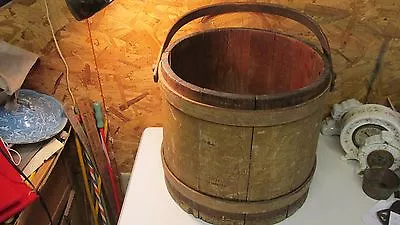 Antique Wood Firkin Bucket • $79