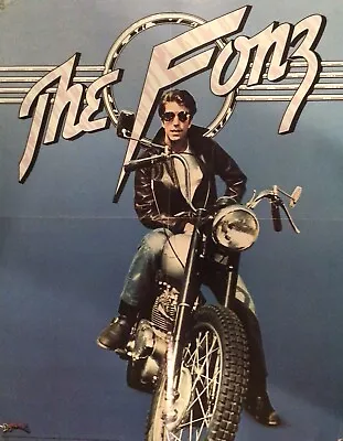 The Fonz Vintage Poster 1976 Dynamite Motorcycle Sun Glass Leather Jacket Retro • $19.95