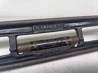 Vintage Stanley Cast Iron Level Machinist Leveling Tool 3 Bubble 18 Inch • $35