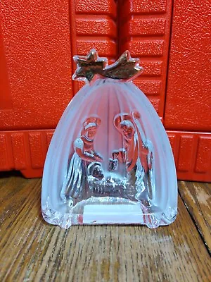 Mikasa Golden Stars Lead Crystal Nativity Scene 5  Frosted Glass Germany • $15.99