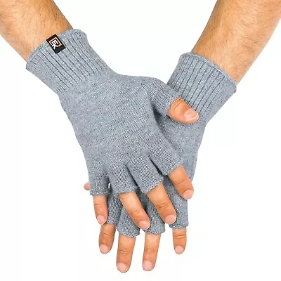 Knit Fingerless Gloves Superfine Baby Alpaca Large • $29.99