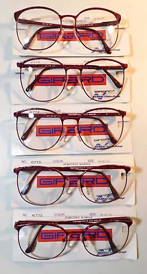 Vintage 5 Pc P3 GIRARD 6772 Burgundy Marble 56/18 Eyeglass Frame NOS Lot#57 • $14.99