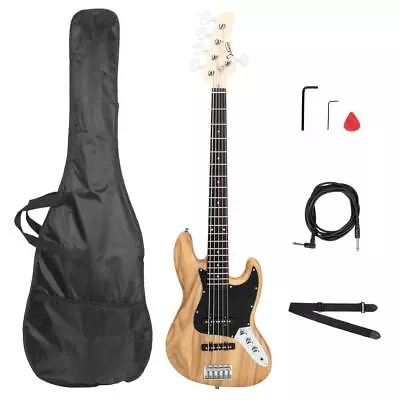 Hot Sale Glarry Gjazz Electric Bass Guitar 5 String Basswood With Bag Popular US • $88.90