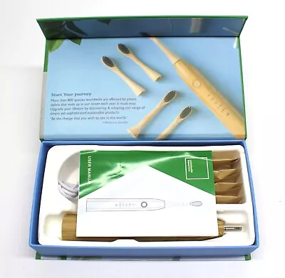 Electric Bamboo Toothbrush IPX7 2 Minute Timer Rechargeable W/3 Replaceable Head • $40.50