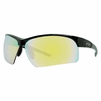 Maxx Stingray HD Sport Golf Sunglasses Black TR90 Frame With Yellow Mirror Lens • $19.99