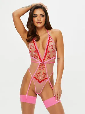 £35 • Buy Ann Summers Cross My Heart Halter Neck Body PINK 8-18 EASTER Cute New Sexy