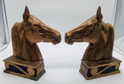 $84.98 • Buy VA METALCRAFTERS 1954 Vintage Brass Horse Bookends  The Stallion  - Set Of 2