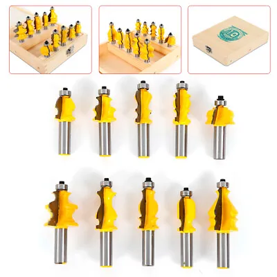 1/2  Shank Architectural Specialty Molding Router Bit Set Woodworking Tool 10pc • $68.40