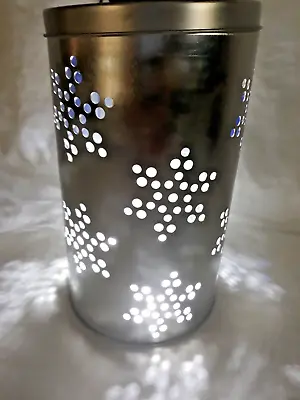 Punched Tin Candle Holder Luminary Light Reflector 8  Snow Flakes • £15.42